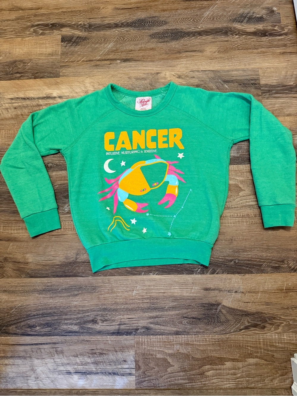 Midnight Rider Green women’s Cancer Zodiac Crewneck Sweatshirt
